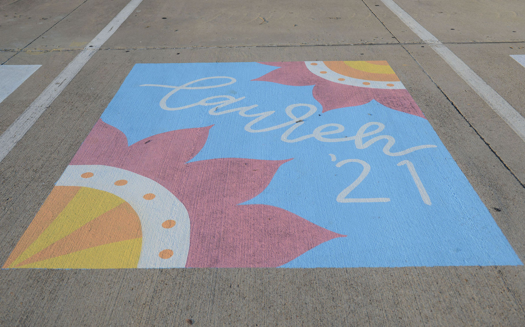 A&M Consolidated HS painted parking spots